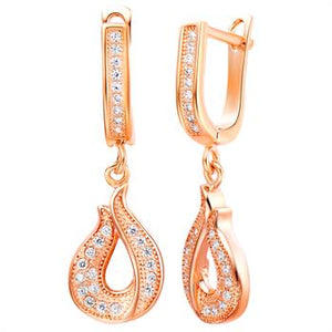 White Gold Plated Rose Gold Earrings LSR224