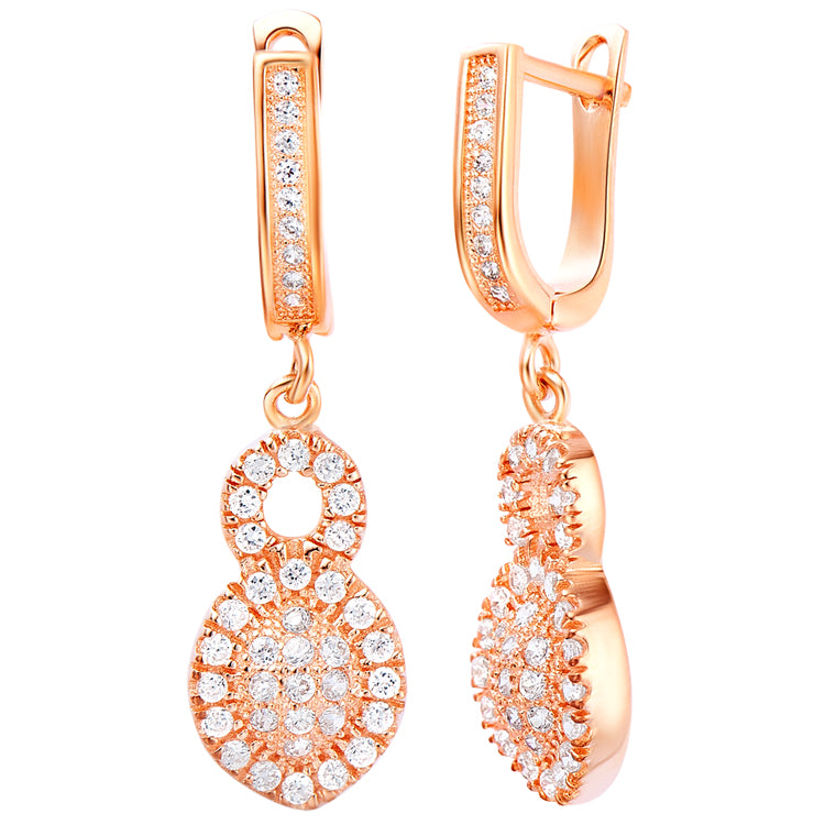 White Gold Plated Rose Gold Earrings LSR226