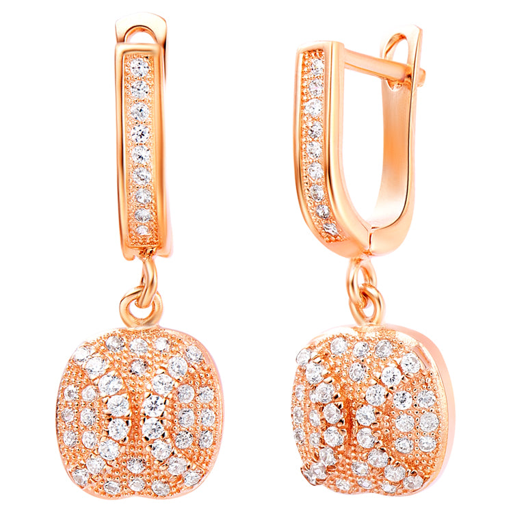 White Gold Plated Rose Gold Earrings LSR230