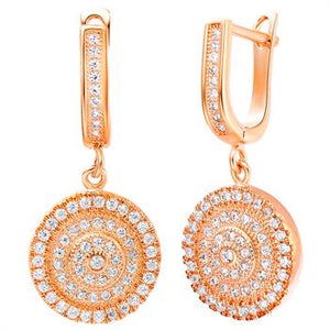 White Gold Plated Rose Gold Earrings LSR234