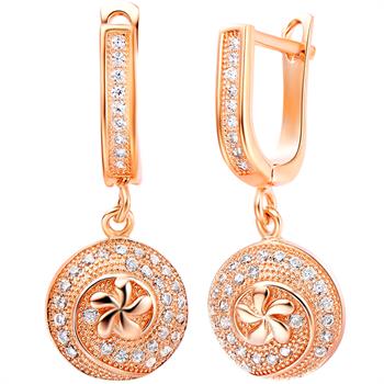 White Gold Plated Rose Gold Earrings LSR238