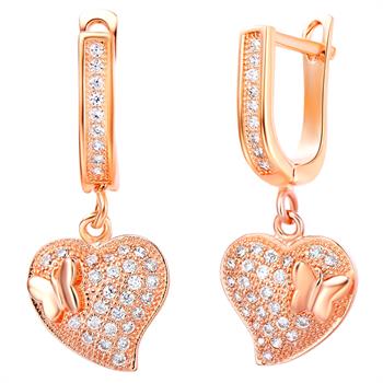 White Gold Plated Rose Gold Earrings LSR242