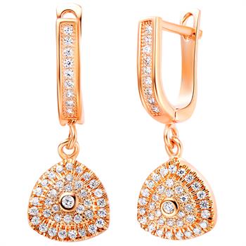 White Gold Plated Rose Gold Earrings LSR246