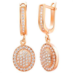 White Gold Plated Rose Gold Earrings LSR250