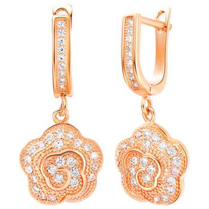 White Gold Plated Rose Gold Earrings LSR252