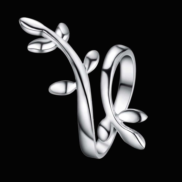Lucky Silver - Silver Designer Adjustable Leaf Ring - LOCAL STOCK - LSR252