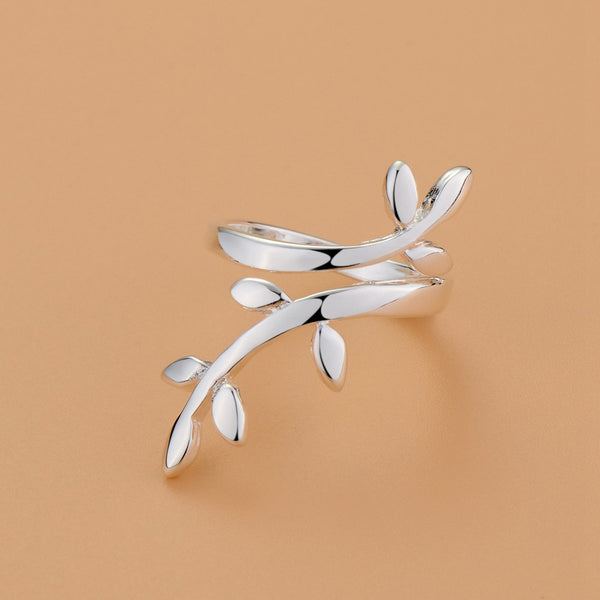 Lucky Silver - Silver Designer Adjustable Leaf Ring - LOCAL STOCK - LSR252