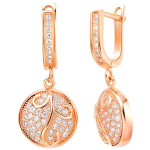 White Gold Plated Rose Gold Earrings LSR254