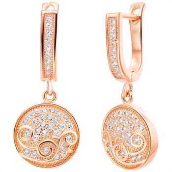 White Gold Plated Rose Gold Earrings LSR256