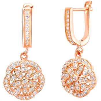 White Gold Plated Rose Gold Earrings LSR258