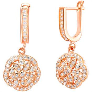 White Gold Plated Rose Gold Earrings LSR258