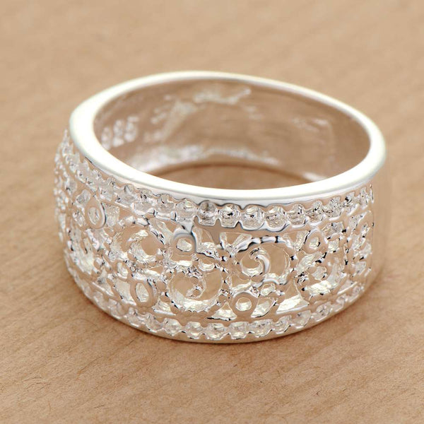 Lucky Silver - Silver Designer Filigree Ring - LOCAL STOCK - LSR268-6