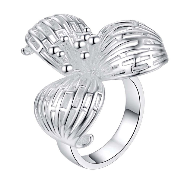 Lucky Silver - Silver Designer 3 Petal Flower Ring - LOCAL STOCK - LSR272