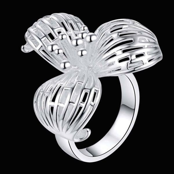 Lucky Silver - Silver Designer 3 Petal Flower Ring - LOCAL STOCK - LSR272