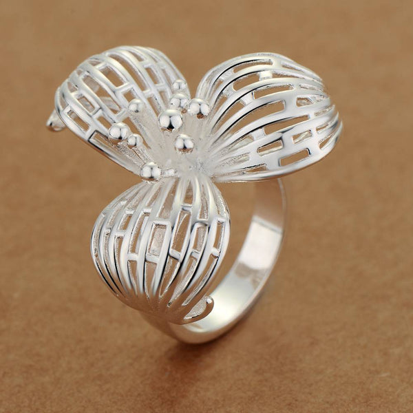 Lucky Silver - Silver Designer 3 Petal Flower Ring - LOCAL STOCK - LSR272