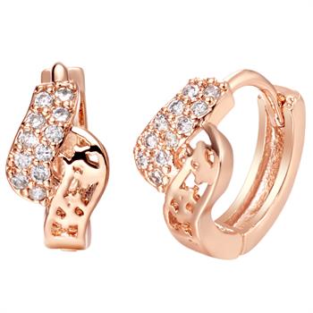 White Gold Plated Rose Gold Earrings LSR326