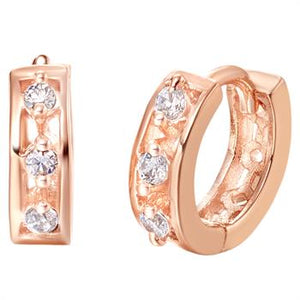 White Gold Plated Rose Gold Earrings LSR330