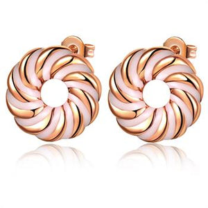 White Gold Plated Rose Gold Earrings LSR340