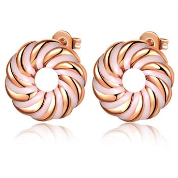 White Gold Plated Rose Gold Earrings LSR340