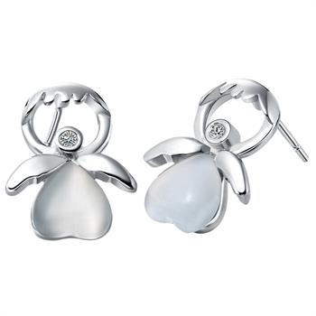 White Gold Earrings LSR370