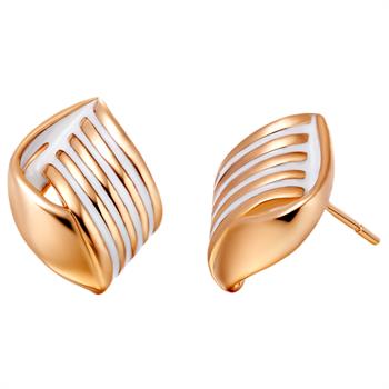 White Gold Plated Rose Gold Earrings LSR376