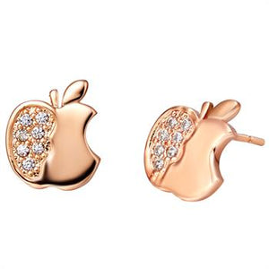 White Gold Plated Rose Gold Earrings LSR397