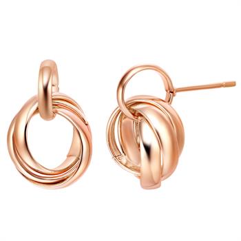 White Gold Plated Rose Gold Earrings LSR399