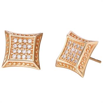 White Gold Plated Rose Gold Earrings LSR402