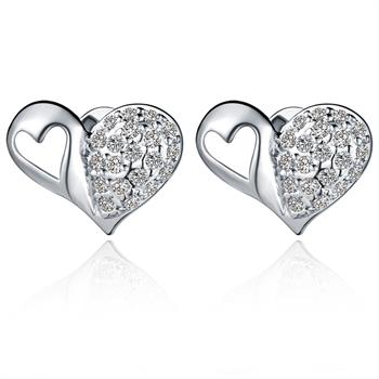 White Gold Plated Earrings LSR453