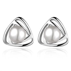 White Gold Plated Earrings LSR466