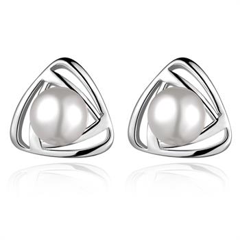 White Gold Plated Earrings LSR466