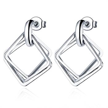 White Gold Plated Earrings LSR468