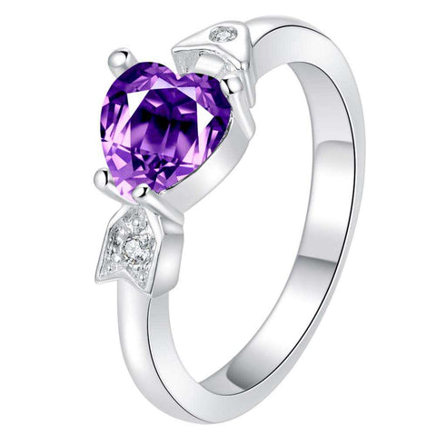 Lucky Silver - Silver Designer Amethyst Ring