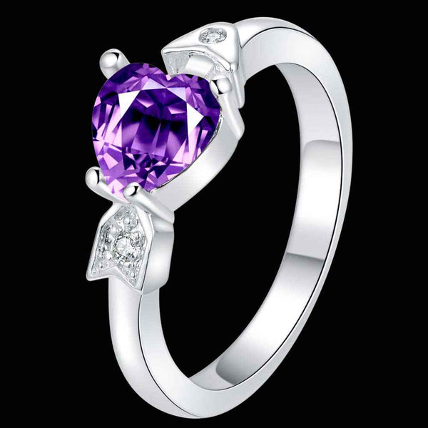 Lucky Silver - Silver Designer Amethyst Ring