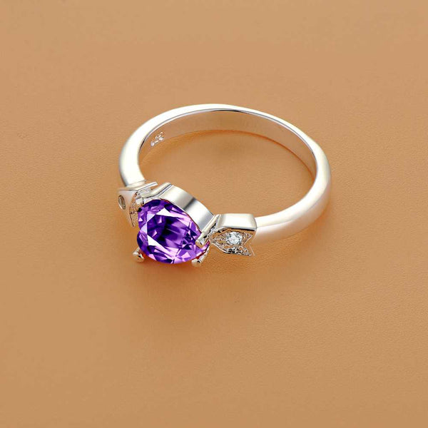 Lucky Silver - Silver Designer Amethyst Ring