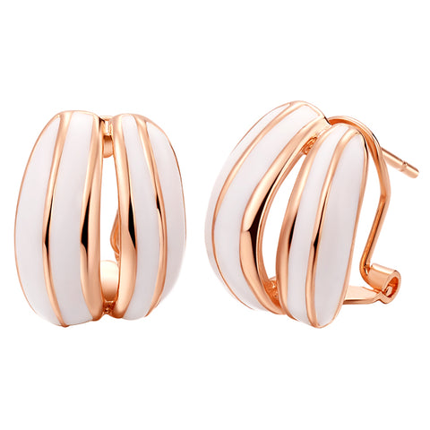 White Gold Plated Rose Gold Earrings LSR662