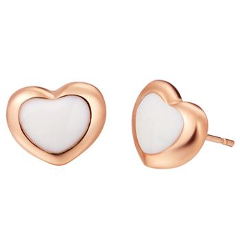 White Gold Plated Rose Gold Earrings LSR664