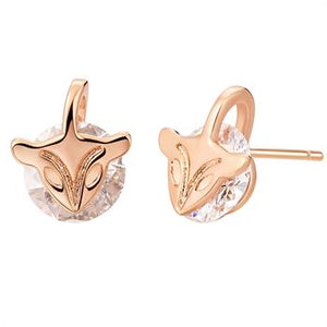 White Gold Plated Rose Gold Earrings LSR667