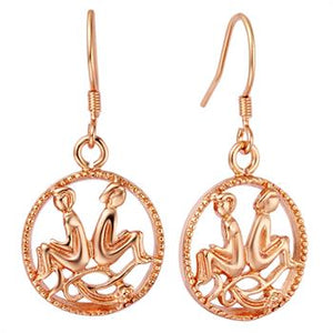 White Gold Plated Rose Gold Earrings LSR674