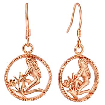 White Gold Plated Rose Gold Earrings LSR680