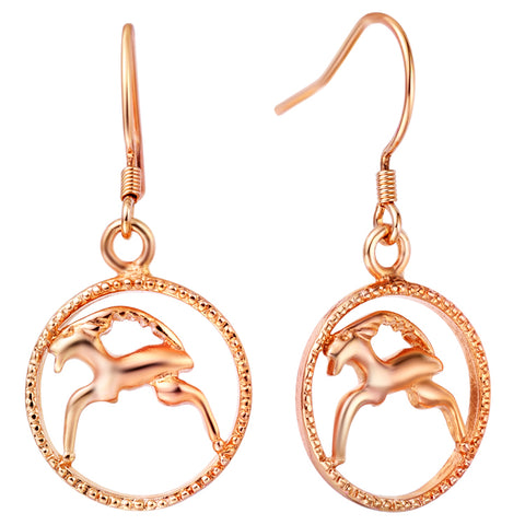 White Gold Plated Rose Gold Earrings LSR688