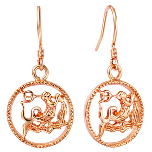 White Gold Plated Rose Gold Earrings LSR690