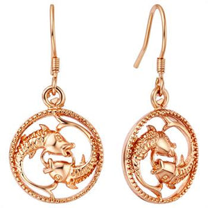 White Gold Plated Rose Gold Earrings LSR692