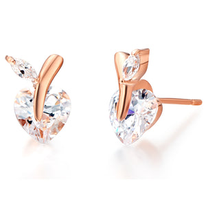 White Gold Plated Rose Gold Earrings LSR699