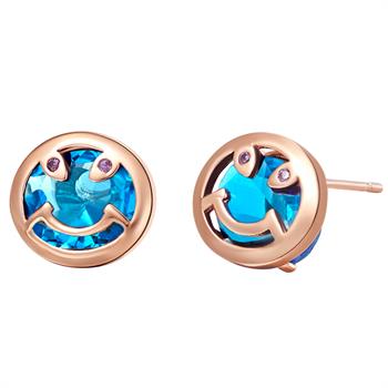 White Gold Plated Rose Gold Earrings LSR710