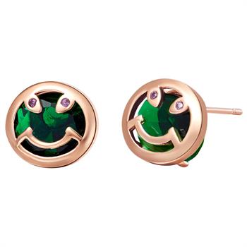 White Gold Plated Rose Gold Earrings LSR712