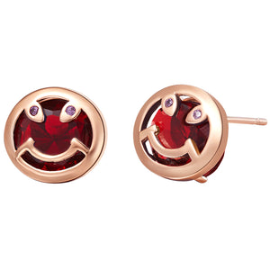 White Gold Plated Rose Gold Earrings LSR713