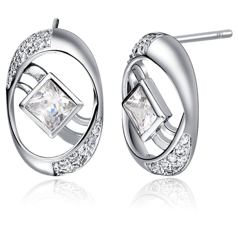 White Gold Earrings LSR744