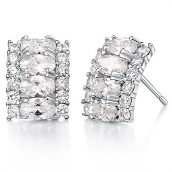 White Gold Plated Earrings LSR785