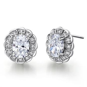 White Gold Plated Earrings LSR824